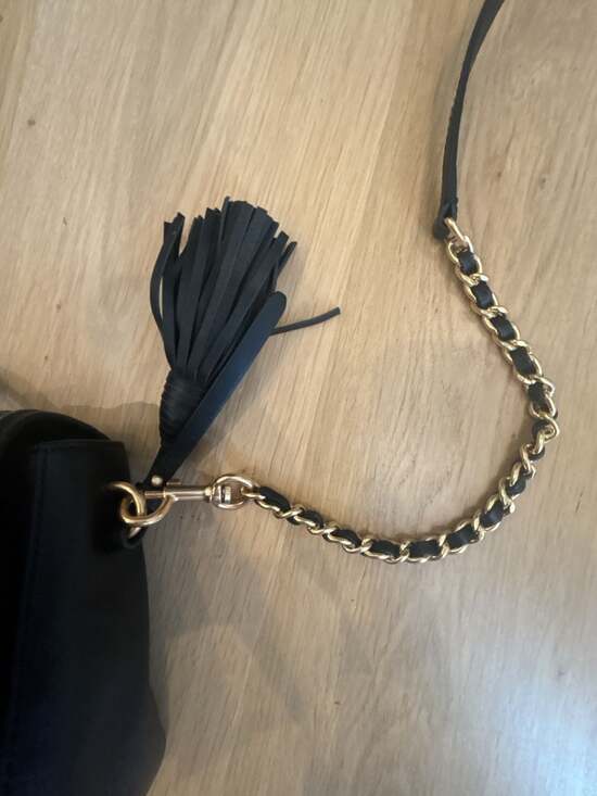Tory Burch Fleming Black Leather Convertible Shoulder Bag